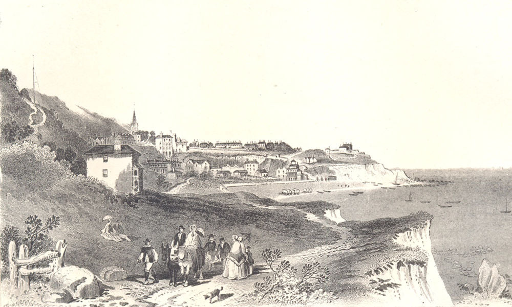 ISLE OF WIGHT. Ventnor. Figures. Donkey rides. 1864 old antique print picture